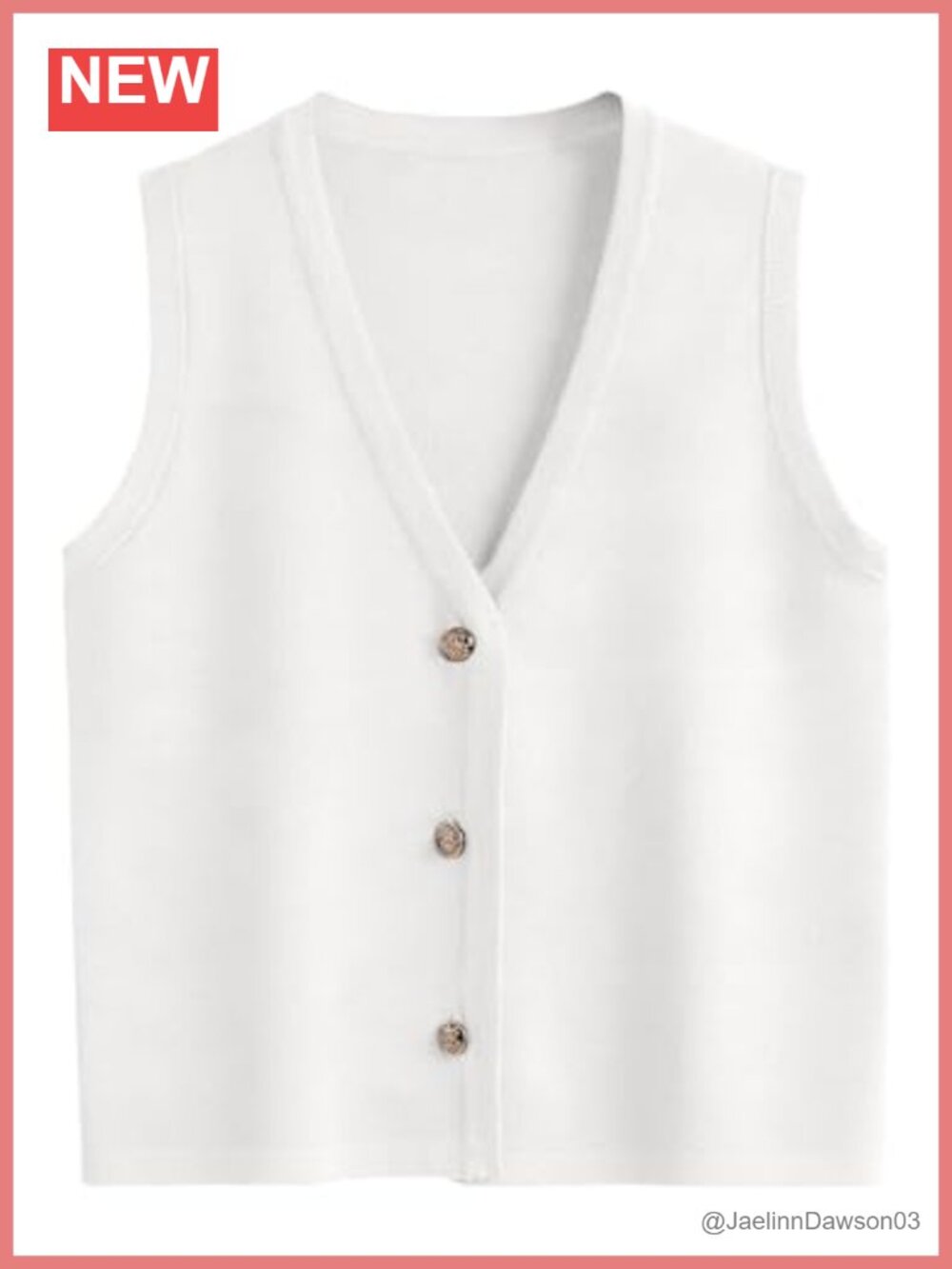 Striped Sweater Vest V Neck Button Up Sleeveless Knit Top Business Casual